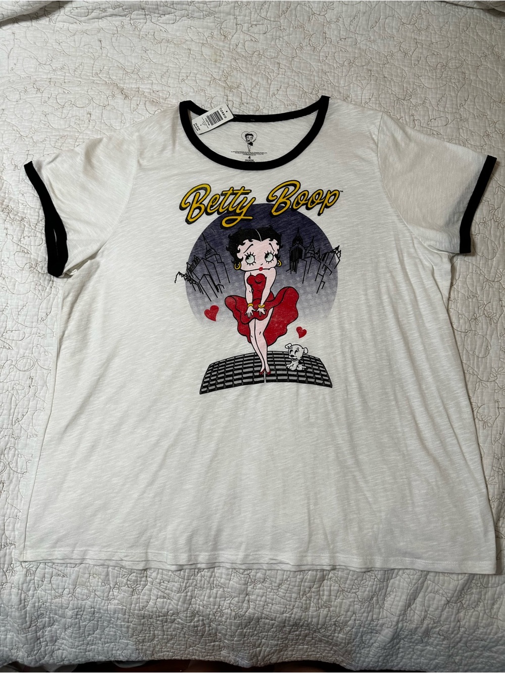 NWT Torrid Betty Boop White Ringer Burnout Tee — Size 4X - Picture 2 of 4
